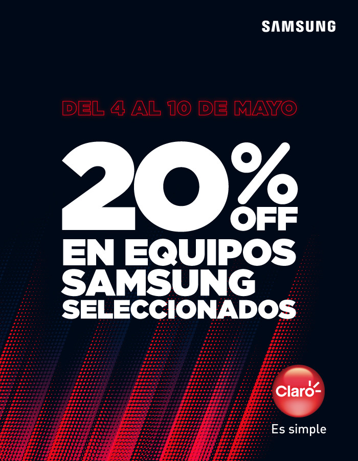 Claro y Samsung ofrecen un 20% de descuento en los smartphones de la marca
