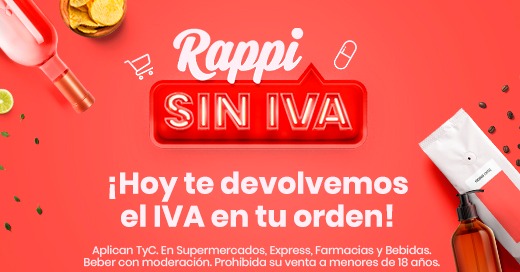 IVA OFF: Rappi lanza descuentos y promociones para las compras en supermercados, farmacias y tiendas especializadas