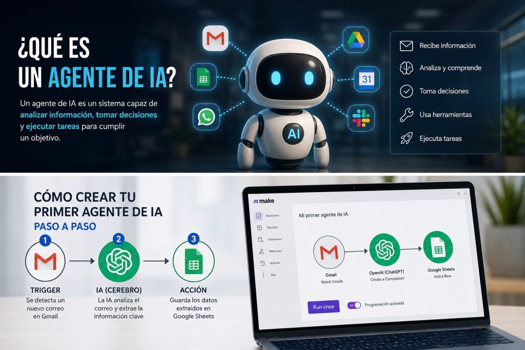 Qué es un agente de IA y cómo crear el primero gratis